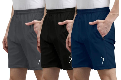 Combo of 3 Men's Cotton Polyester Shorts
